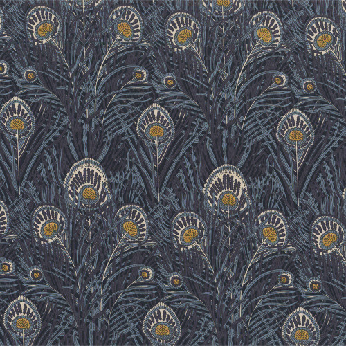 Liberty Fabrics Tana Lawn Queen Hera Indigo Blue Peacock Plumes Feathers
