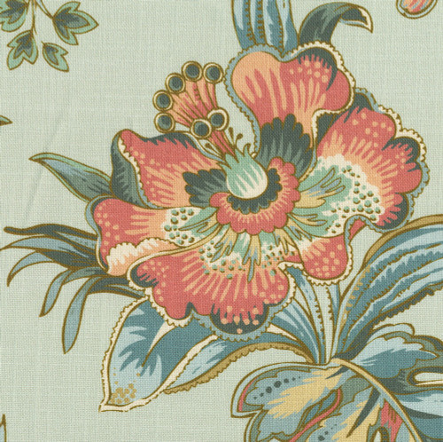 Hamilton Fabrics Belle Meade Mist Jacobean Floral Green