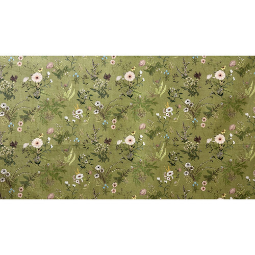 Hamilton Fabrics Lyla Sage Meadows Flowers Brown Green