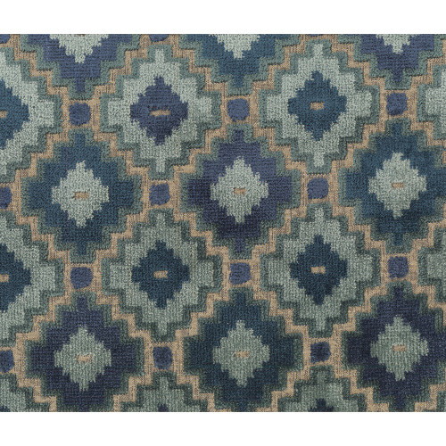 Hamilton Fabrics Fitzgerald Aegeon Two Inch Chenille Tiles Blue Green