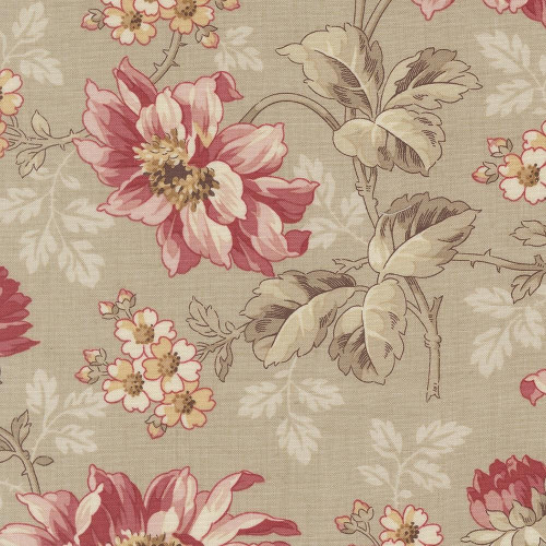 Moda Fabrics Joie De Vivre French General Roche Grey Angelique Florals