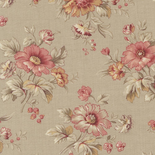 Moda Fabrics Joie De Vivre French General Roche Grey Cosmos Florals