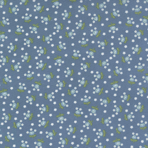 Moda Fabrics Nantucket Summer Camille Roskelley Lake Blue Fairground Small Floral