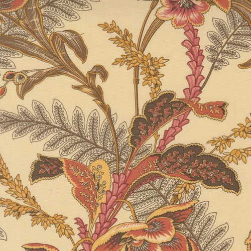 Moda Fabrics Wild Orchid Blackbird Designs Vanilla Bean Wild Orchid Natural