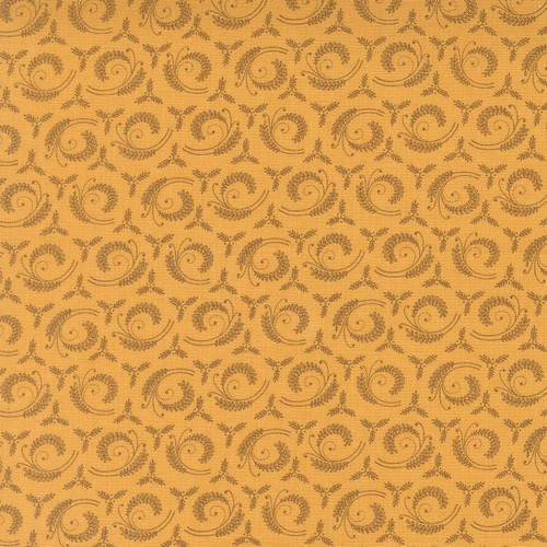 Moda Fabrics Wild Orchid Blackbird Designs Lady Slipper Fern Fronds Gold