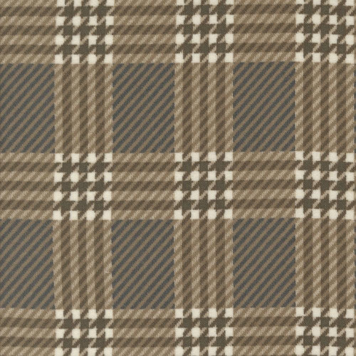 Moda Fabrics Prairie Gatherings Flannels Primitive Gatherings Window Pane Plaid Check Teak Brown