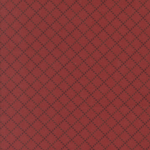 Moda Fabrics Prairie Gatherings Flannels Primitive Gatherings Stitched Grid Lattice Brick Red