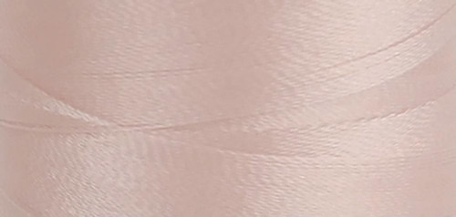Quilters Select Para Cotton Polyester Thread 80 Weight Pale Peach Pink, close-up of light pink thread spool showing the texture and fine quality of the thread.