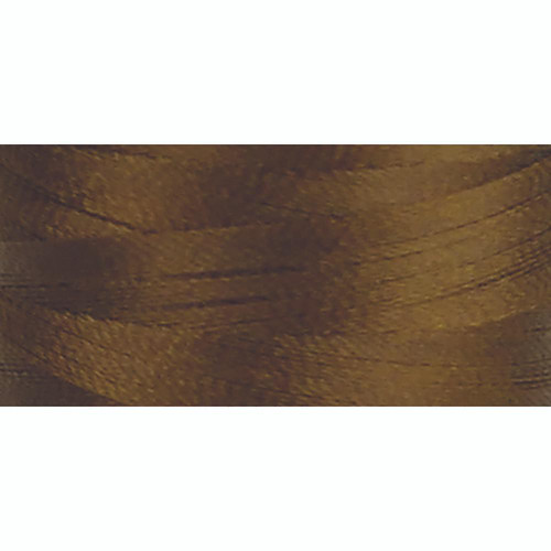 Quilters Select Para Cotton Polyester Thread 80 Weight Harvest Brown, close-up of brown sewing thread wound on a spool.