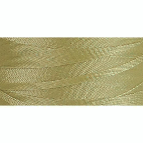 Quilters Select Para Cotton Polyester Thread 80 Weight Angora White Cream, close-up of beige sewing thread spools with smooth, shiny texture.