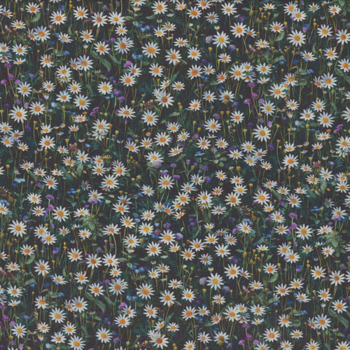 Quilting Treasures Dan Morris Earthly Delights Green White Daisy Floral