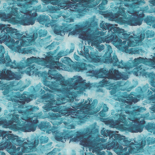 Quilting Treasures Dan Morris Earthly Delights Turquoise Blue Ocean Waves