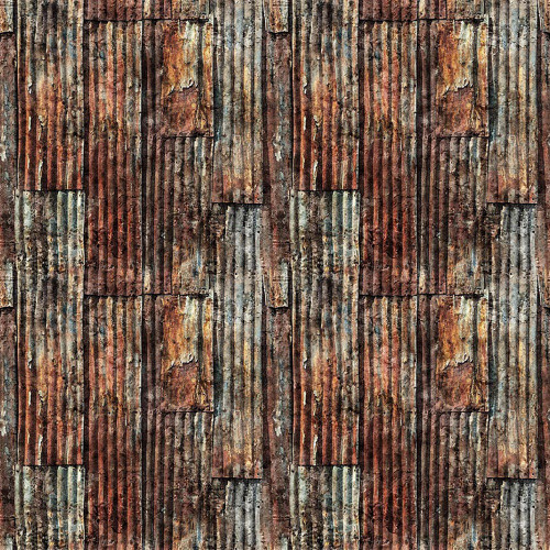Quilting Treasures Dan Morris Earthly Delights Multi Red Metal Old Barn Cladding