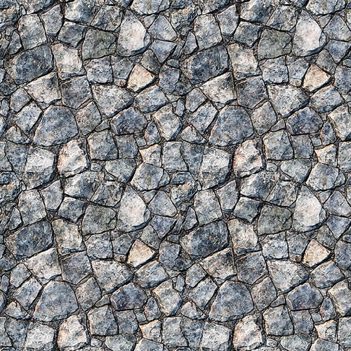 Quilting Treasures Dan Morris Earthly Delights Blue Grey Stone Wall