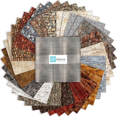 Quilting Treasures Dan Morris Earthly Delights Earth Brown and Grey Ten Inch Squares