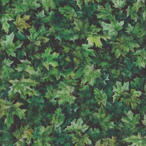 Quilting Treasures Dan Morris Earthly Delights Green Maple Leaves