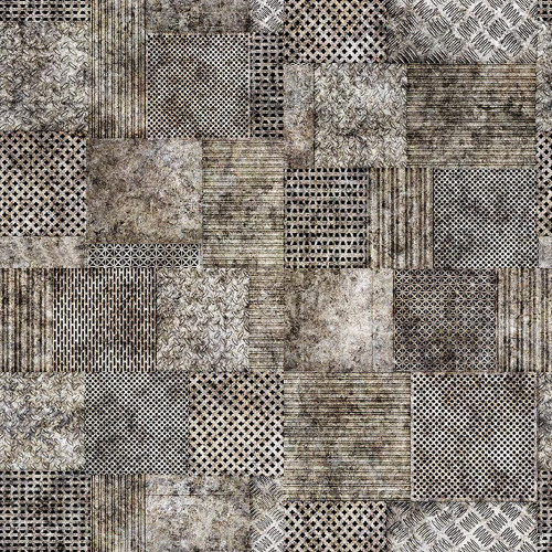 Quilting Treasures Dan Morris Earthly Delights Grey Brown Metalscape Patchwork