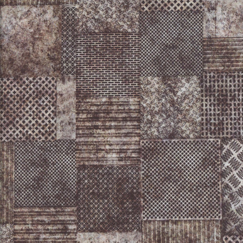 Quilting Treasures Dan Morris Earthly Delights Grey Brown Metalscape Patchwork