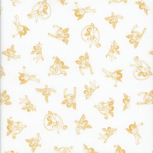 Windham Fabrics Celestine Angelic Toile Cloud Blue Gold