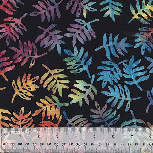 Windham Fabrics Anthology Batiks Jacqueline de Jonge Forever Spring Black Leaves