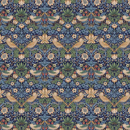 Free Spirit Fabrics William Morris Kelmscott Navy Mini Strawberry Thief