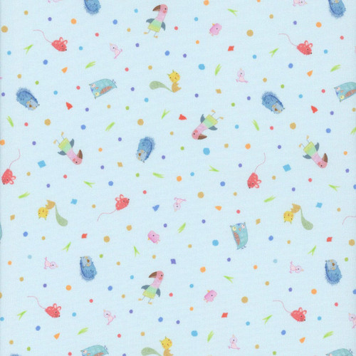 Quilting Treasures Fabrics Jungle Friends Jim Ishikawa Blue Animals and Confetti