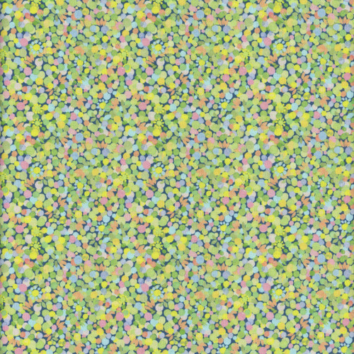 Quilting Treasures Fabrics Jungle Friends Jim Ishikawa Navy Pink Green Circles Dots Blooms