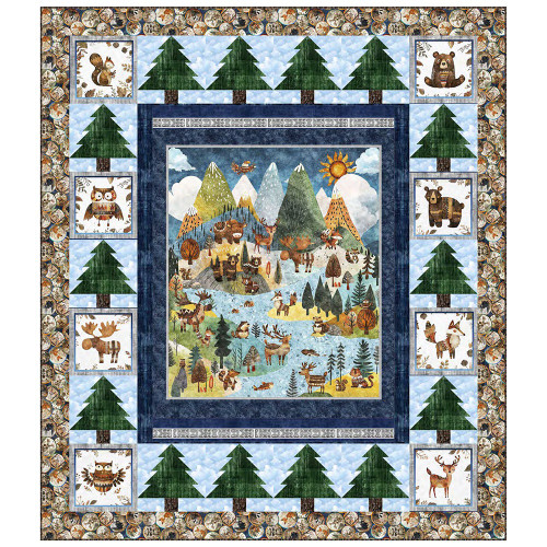 Quilting Treasures Fabrics Bearsville Dan Morris Bear Mountain Digital Quilt Top