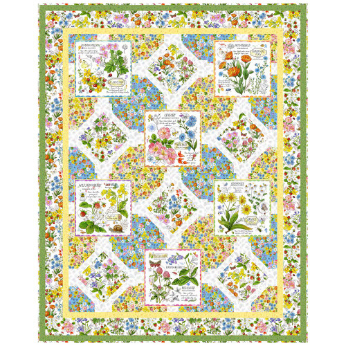 Quilting Treasures Fabrics Healing Garden Jane Maday Wildflower Garden Digital Quilt Top