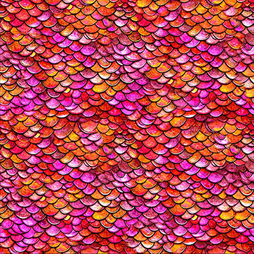 Quilting Treasures Fabrics Dragon's Song Dan Morris Flame Red Orange Dragon Scales