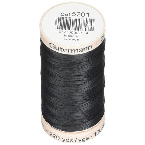 Gutermann Thread Cotton Hand Quilting Black 40 Weight 220 Yard Spool