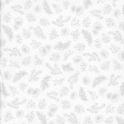 Quilting Treasures Fabrics Healing Garden Jane Maday Cream Botanical Flower Sketches