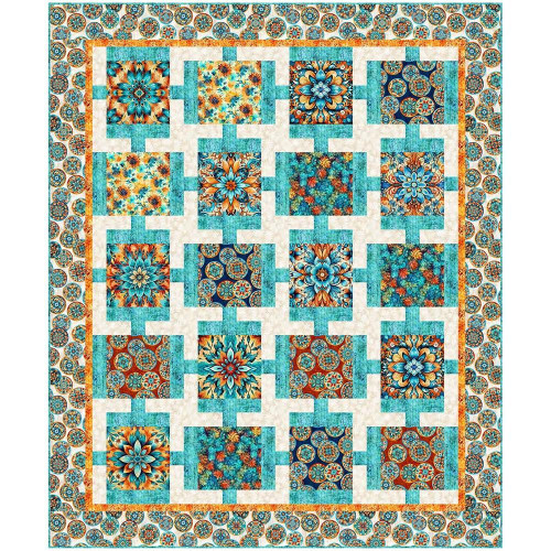 Quilting Treasures Fabrics Oasis Dan Morris Round About Quilt Kit