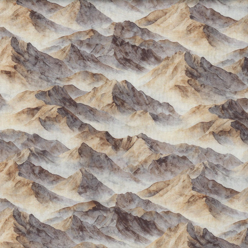 Quilting Treasures Fabrics Earthly Delights Dan Morris Brown Cream Mountain Peaks