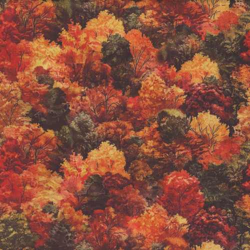 Quilting Treasures Fabrics Earthly Delights Dan Morris Orange Brow Fall Tree Scape