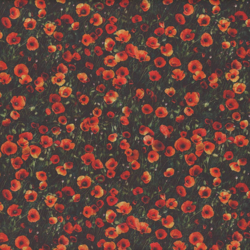 Quilting Treasures Fabrics Earthly Delights Dan Morris Red Green Poppies