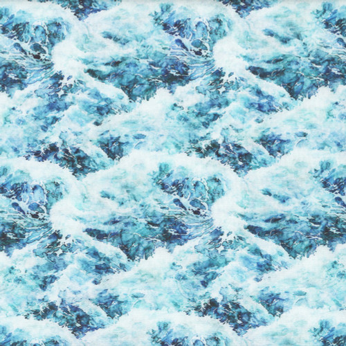Quilting Treasures Fabrics Earthly Delights Dan Morris Turquoise Blue White Water River