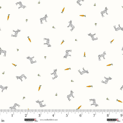 Studio E Fabrics Neighborhood Association Timma Tarr Off-White Cream Tiny Donkeys