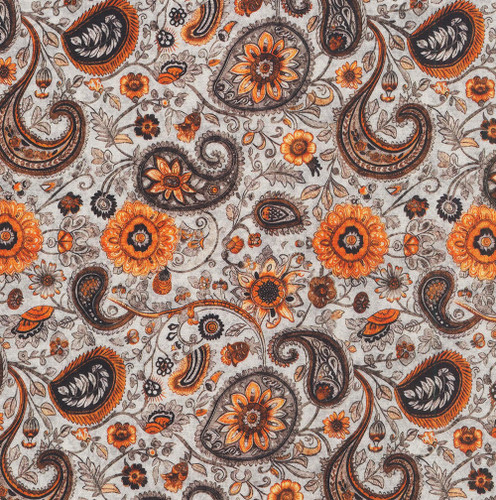 Quilting Treasures Sunflower Serenade Dan Morris Grey Gold Sunflower Paisley