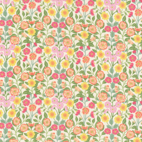 Liberty Fabrics Viger's Sketch Tana Lawn Pink Green Yellow William Morris Hedge Floral