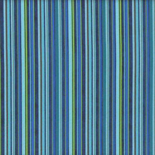Benartex Fabrics Under the Sea Turquoise Blue Lime Cabana Stripe, turquoise, blue, and lime green striped fabric pattern.