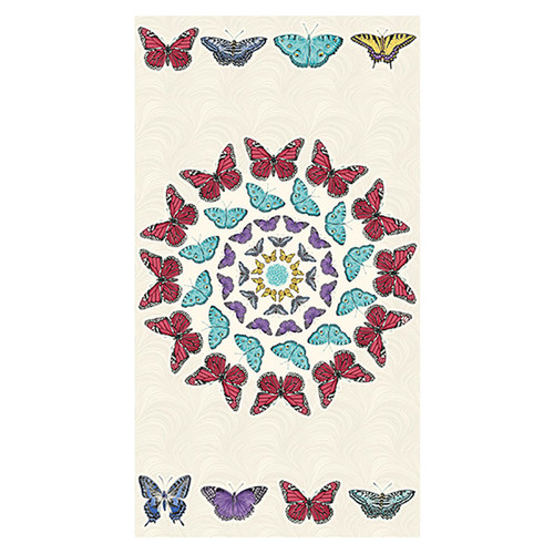 Benartex Fabrics Circle of Butterflies Jackie Robinson Cream Circle of Butterflies Panel