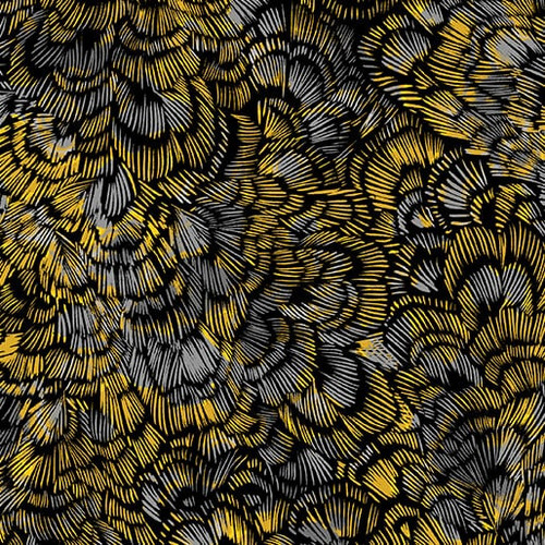 Benartex Fabrics Circle of Butterflies Jackie Robinson Black Yellow Fresca Wings