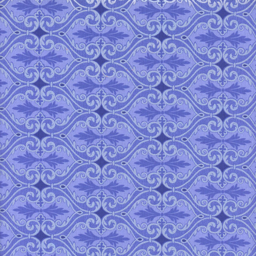 Benartex Fabrics Circle of Butterflies Jackie Robinson Lapis Blue Fret Iron Damask