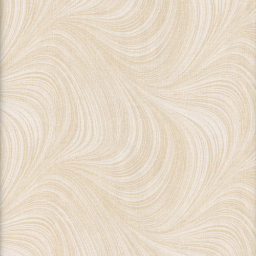 Benartex Fabrics Circle of Butterflies Jackie Robinson Natural Cream Wave Texture, close-up of a fabric with a swirling cream-colored wave pattern.