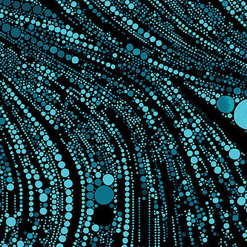 Benartex Fabrics Cat Artistry Peggy Collins Turquoise Blue Circle Bubble Swirl