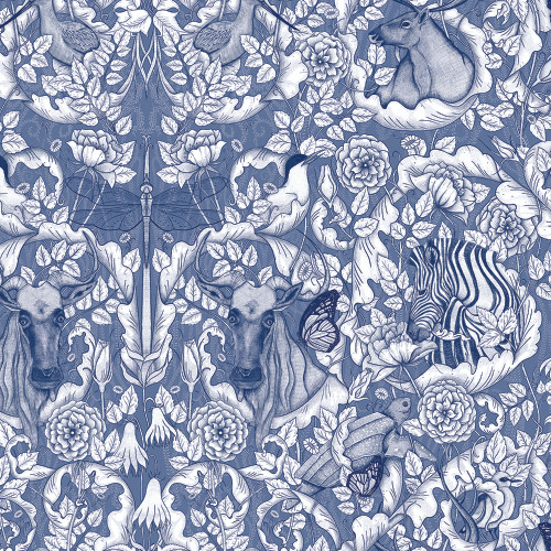 Benartex Fabrics Mythic Forest 108 Inch Wide Quilt Back Blue