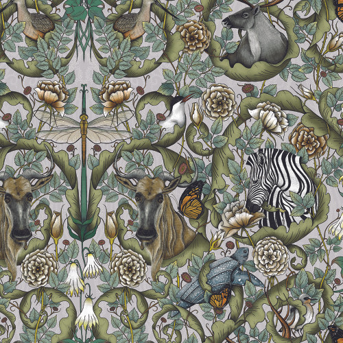 Benartex Fabrics Mythic Forest 108 Inch Wide Quilt Back Multi Grey