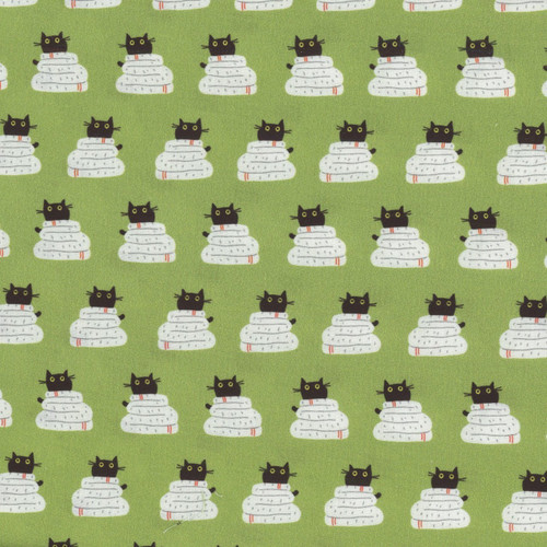 Dear Stella Fabrics Cats in the Laundry Leezaworks Grass Green Wrap