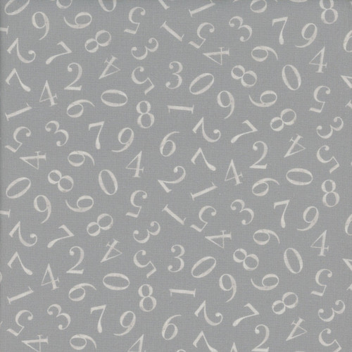 Dear Stella Fabrics Count on Me Nina Stajner Dove Grey Numbers